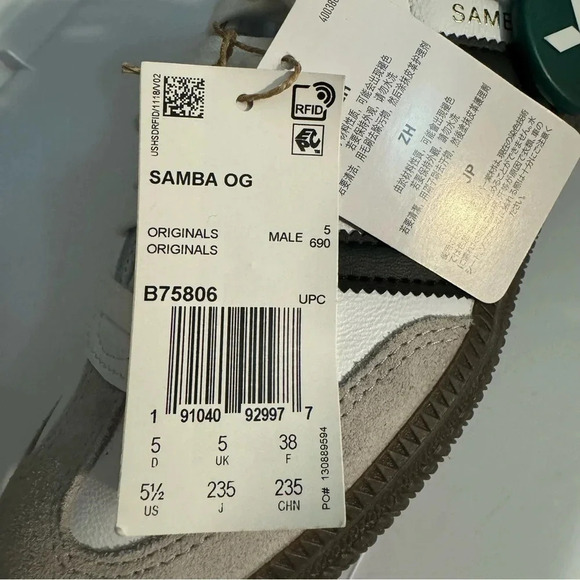 New Adidas Samba Sneakers Black White M5 / W6 - Picture 3 of 13